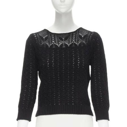 Saint Laurent Vintage, Pre-owned Cotton tops Zwart, Dames, Maat:L,Katoen