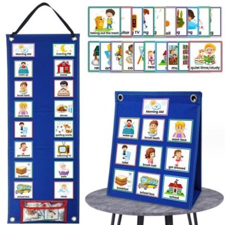 Barns visuelle skjema daglige arbeidsplanlegger Blå