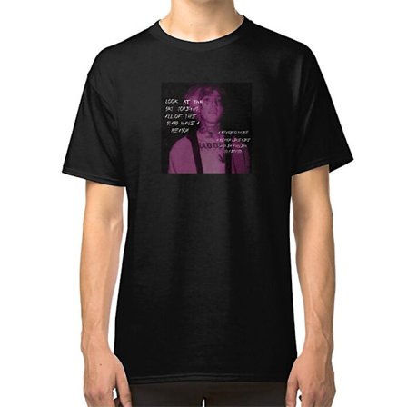 Lil Peep Star Shopping Lyrics Signeret Foto T-shirt