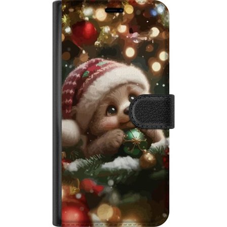 Motorola Edge 50 Neo Plånboksfodral Söt julbjörn med mössa som håller kulor