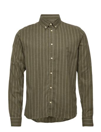 Desert Reg Stripe Shirt Skjorte Uformell Grønn Les Deux