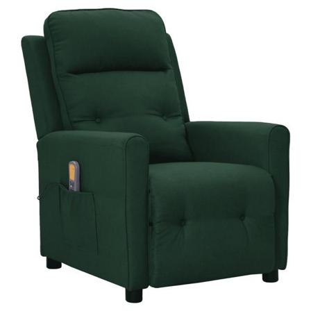 Vidaxl Massagefåtölj Mörkgrön Tyg Grön