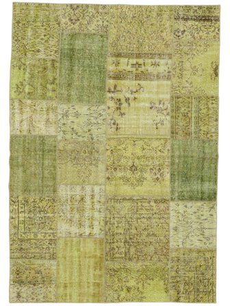 170X240 Dywan Patchwork Nowoczesny Ciemnozielony/Ciemny Żółty (Wełna, Turcja) Carpetvista