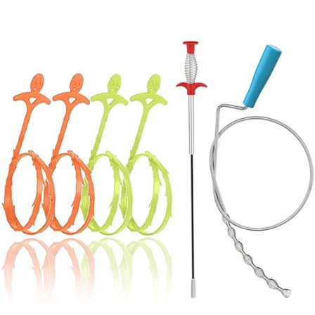 6 i 1 diskbänk rensare avloppsskruv hår catcher, diskbänk muddra avlopp