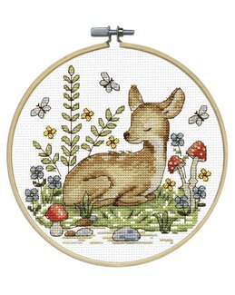 Kirjontapakkaus Taulu Metsäkauris-Design Works Crafts