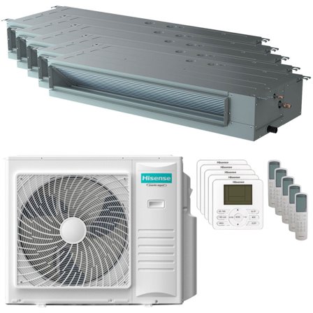Condizionatore Hisense Canalizzabile ADT penta split 9000+9000+9000+9000+9000 BTU inverter A++ unità esterna 10 kW