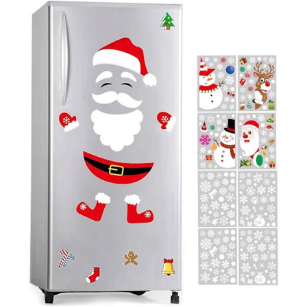 Jultomte Kylskåpsmagneter, Juldekoration - Fönster Repskydd 18 Delar Och 8 Klistermärken