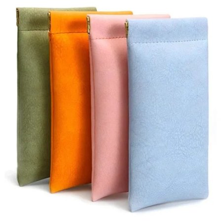 4-pakning Brilleetui, Brilleetui for Kvinner og Menn, Mykt PU-etui, Bærbart[CO]