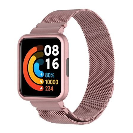 Xiaomi Redmi Watch 2 Lite milanesisk urrem + ramme - Lyserød Rose