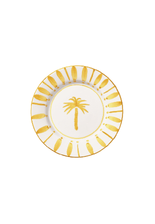 Pick A Poppy Cannes Assiett - 22 Cm Glas & porslin Gul