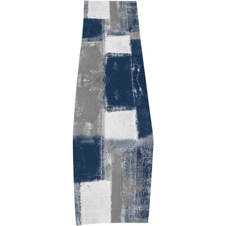 Bordslöpare i europeisk stil, blå och grå bordslöpare, bordslöpare i abstrakt konst i bondgårdsstil