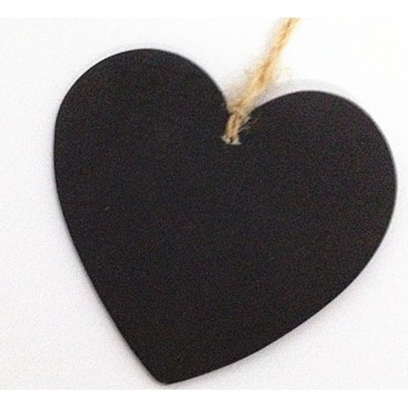 8 st trähjärta målat m blackboardfärg bordsplacering dekoration