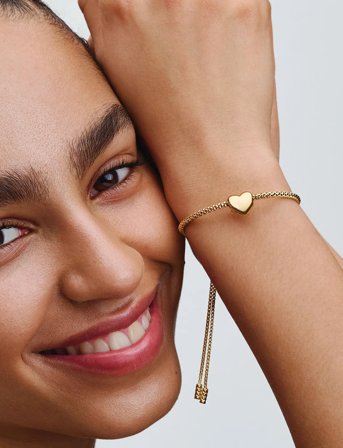 Pandora Engravable Medium Heart 14K Gold-Plated Charm - Gold - ONE SIZE