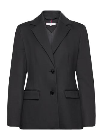 Slim Fit Knit Sb Blazer Blazers Single Breasted Blazers Svart Tommy Hilfiger*Betinget Tilbud