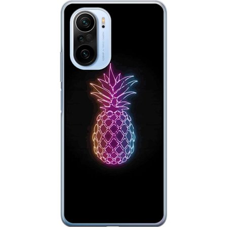 Kompatibel Mobilcover til Xiaomi Xiaomi Mi 11i Neon illustration af ananas i farverigt lys mod sort baggrund