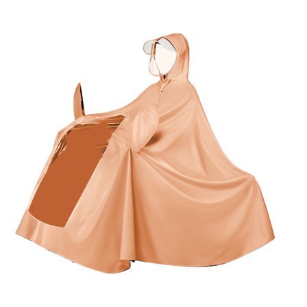 Regnskydd för elcykel, lång, helkropp, återanvändbar, 4x spegelskydd, orange