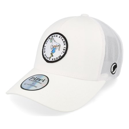 Pippi Langstrumpf - Weiss trucker Cap - Pippi Stark Quote White Trucker @ Hatstore