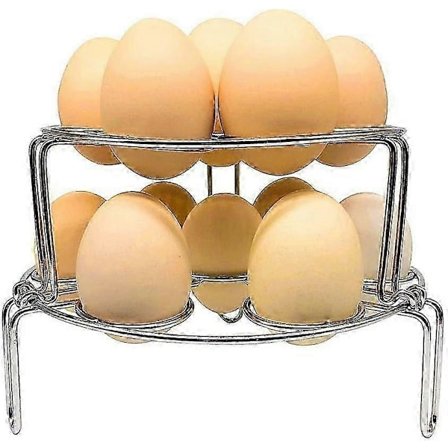 Eggkokerstativ i rustfritt stål for Instant Pot, trykkoker, kokegryte. Stabelbare dampbrett - maks