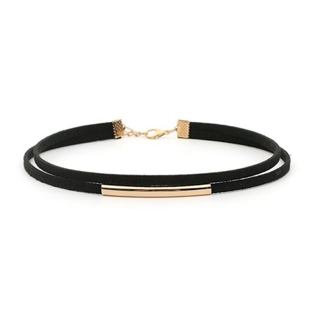 Svart Choker Halsband GULD - stock