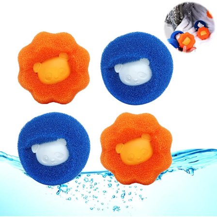 Fjerner dyrehår fra klesvask, 4 gjenbrukbare lo-fjernere, vaskemaskin