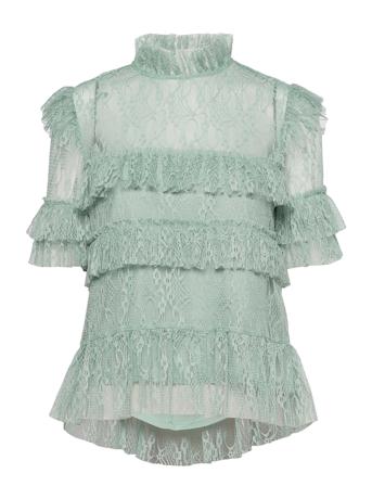 Rachel Blouse Blouses Short-sleeved Vihreä By Malina