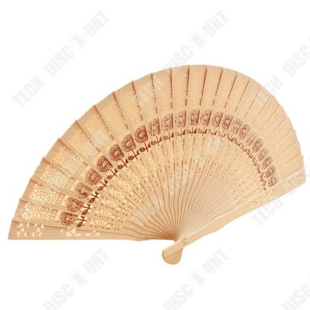 TD Sæt af 10 trævifte til kvinder, moderne trend, asiatisk stil, bambus feststof