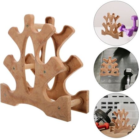 Litet hantelställ, viktställ, styrketräningshantelställ, hantelförvaringsställ (endast ställ), Khakifärg