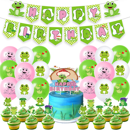 Groda födelsedagsfest dekorationer, Groda födelsedagsfest ballonger