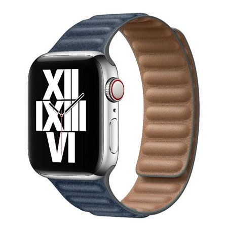 Lærrem for Apple Watch Band 45mm 41mm 44mm 40mm Original Magnetic Loop Link Armband iWatch Ultar2 49mm 9 8 7 6 SE 3 42mm