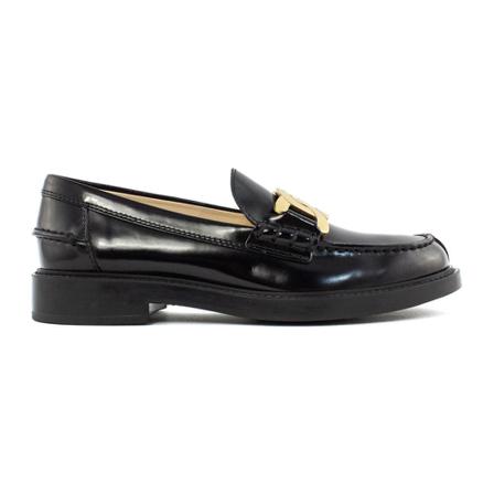 Tod's, Loafers in Leather Czarny, Kobieta, Rozmiar: 40 EU