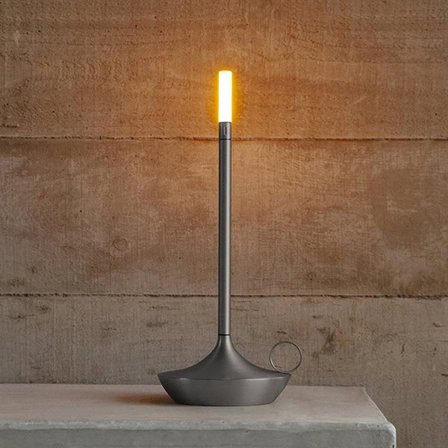 LED-bordslampa i aluminium med varmvit belysning och dimmer - Silver