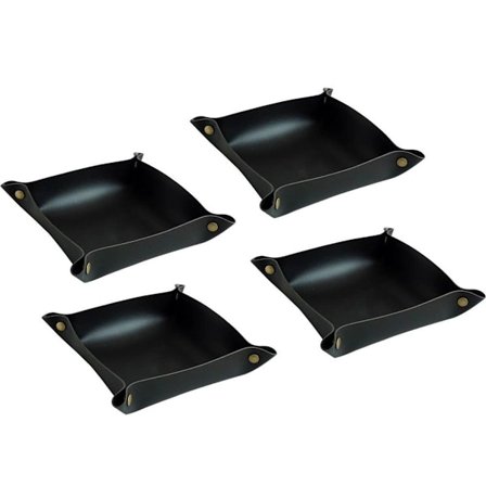 Skinn smykkeskrin for menn og kvinner, bærbar inngangsparti, svart