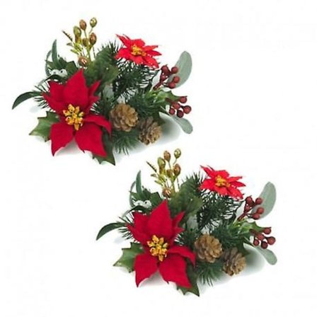 Lysringe 2-pak – Juledekorativt blomsterdesign til slanke lys fra Swerox