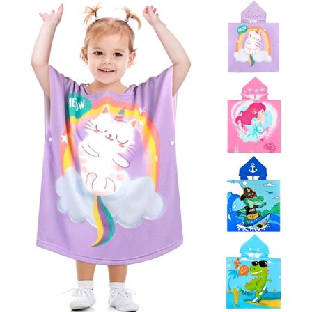 Lasten kylpypyyhe, kylpytakki, rantapyyhe, tytöille ja pojille