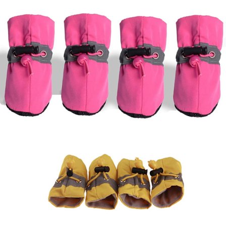 Pehmeät tassut vedenpitävät koiran tossut 8 kpl - suuri (pinkki, koko 6) liukumattomat, sisä-/ulkokäyttöön