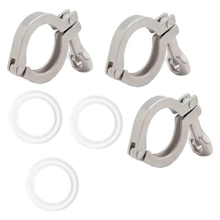 3 st 1,5 tum Tri-Clamp 50,5 mm Ferrule O/D 304 Rostfritt Stål Hushållsbryggning Sanitära Kopplingar