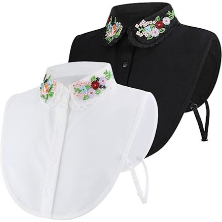 2 kpl irrotettavia irtokauluksia naisille, puolikemistin kaulus, kemistipaita kaulus irrotettavat irtokaulukset irrotettava kaulus naisille tytöille 