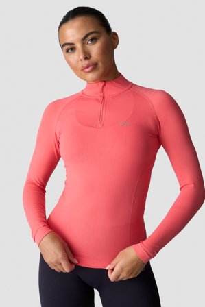 ICANIWILL - Define Seamless 1/4 Zip Dark Pink Peach - Oberteile - Damen - ICIW