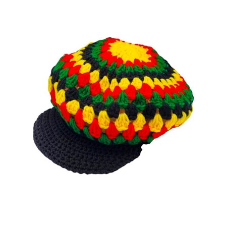 Strikket dreadlock hat med skærm rasta