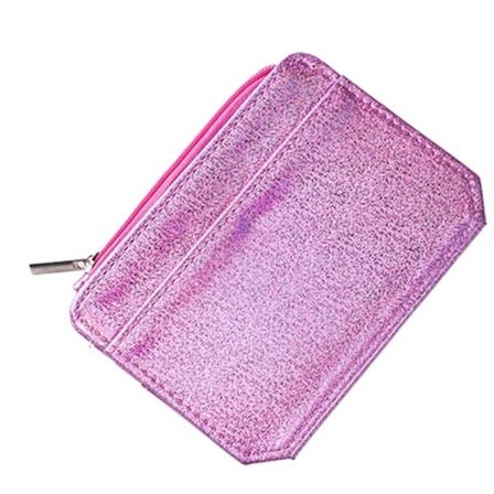 Hot tilbud til lav pris! Elegant Dame PU-Læder Mini Pung Kreditkortholder Taske Etui Møntpung (Pink) - Glad