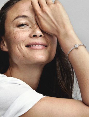 Pandora Sterling Silver Clip With Clear Cubic Zirconia - Silver - ONE SIZE