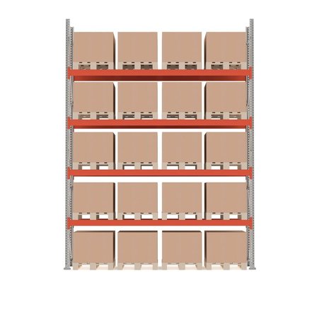 Pallet racking ULTIMATE, basic unit, 5000x3600x1100 mm, 20 x 500 kg pallets