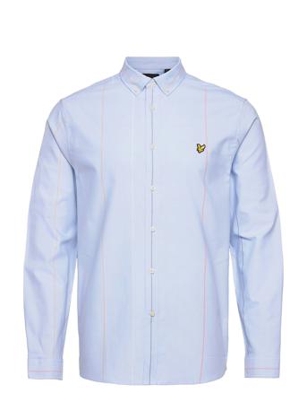 Vertical Stripe Long Sleeve Oxford Shirt Blue Lyle & Scott
