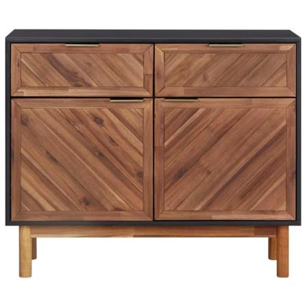Vidaxl Skänk 90x33,5x75 Cm Massivt Akaciaträ Och Mdf Brun