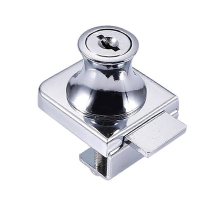 Sink Alloy Lås Glassmonter Vitrineskapslåser for 5-8mm Glassdør Uten Boring med 2 Nøkler
