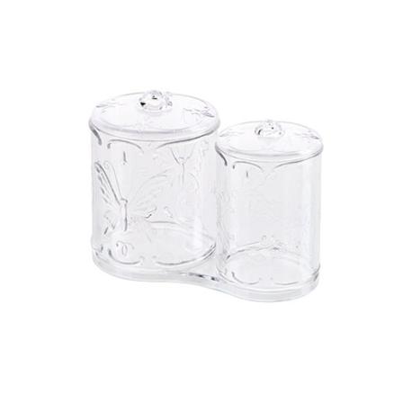 Genomskinlig Bomullspinne Förvaringslåda Makeup Organizer Bomull