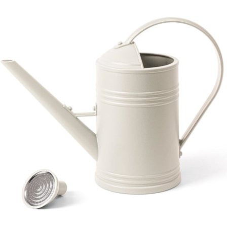 2L Lettvekts Plante Mister i Plastikk for Innendørs Bruk, Moderne Vannkanne Utendørs med Lang Tut for Hageblomster, Urter (Hvit)