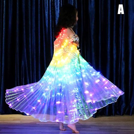 Børne Dansere Led Kappe Performance Lysende Sommerfuglevinge Mavedans Karneval Rekvisit