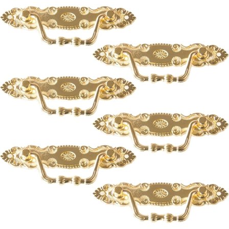 6 stk. Antik Klassisk Europæisk Legeringshåndtag Stor Guld