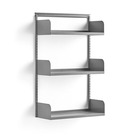 Wandregal SHAPE, Grundmodul, 1237 x 800 x 300 mm, Metall alugrau